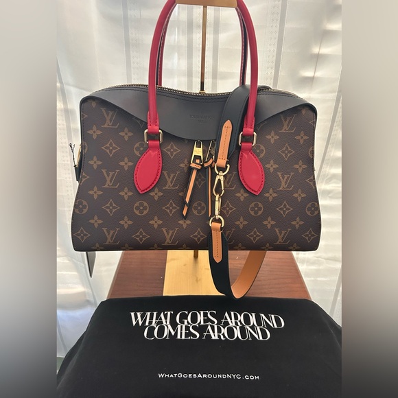 IMMACULATE CONDITION Louis Vuitton Tuileries Monogram with Red Leather - Picture 3 of 16